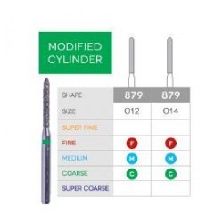 3D Dental Modified Cylinder (Bevel), Diamond, Bur, Medium, 879-014M 10/Pk